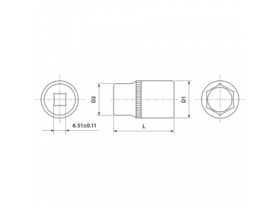 Головка торцевая 1/4"DR 6 мм от THORVIK Головка торцевая 1/4"DR 6 мм